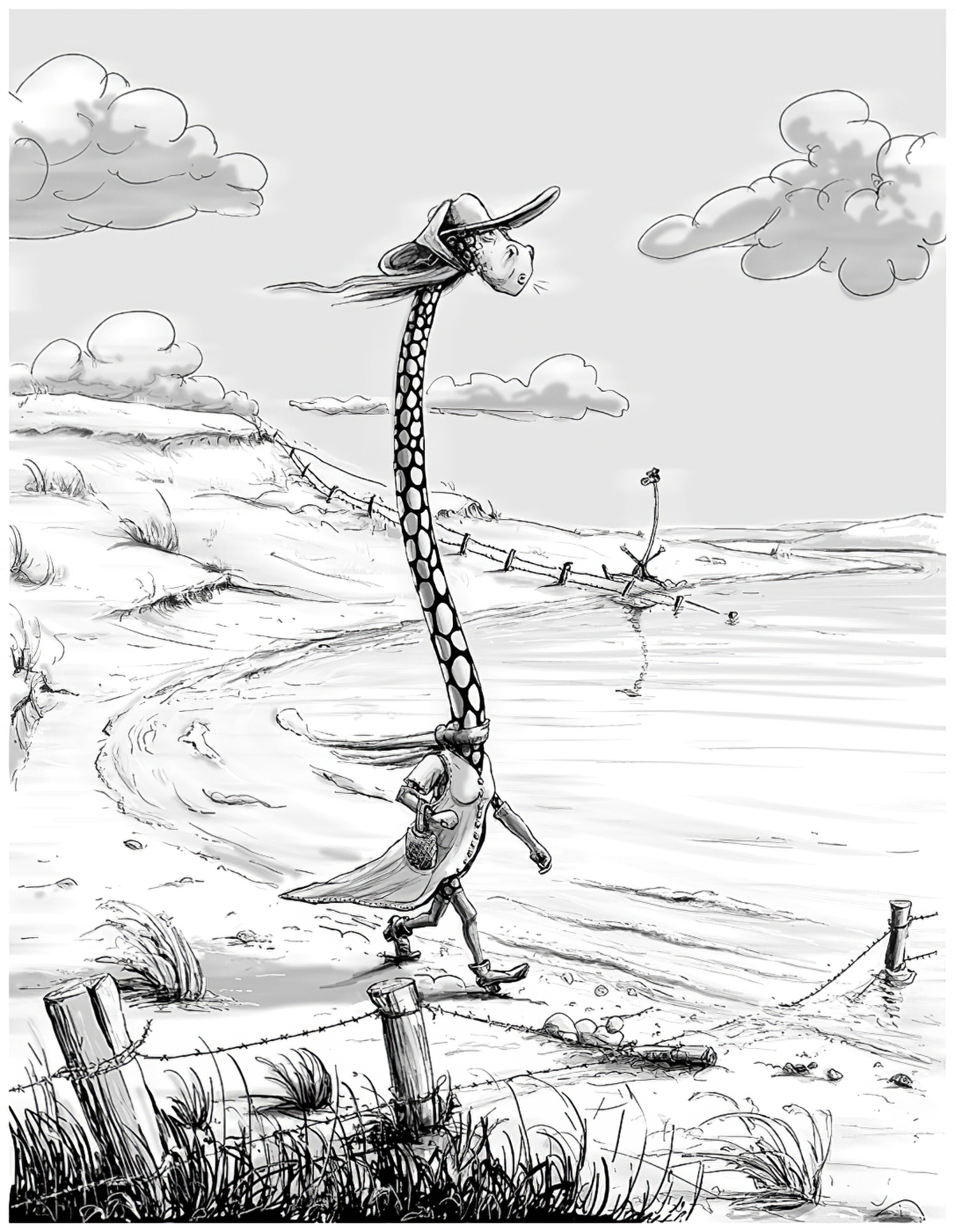 Lonely Tschad giraffe