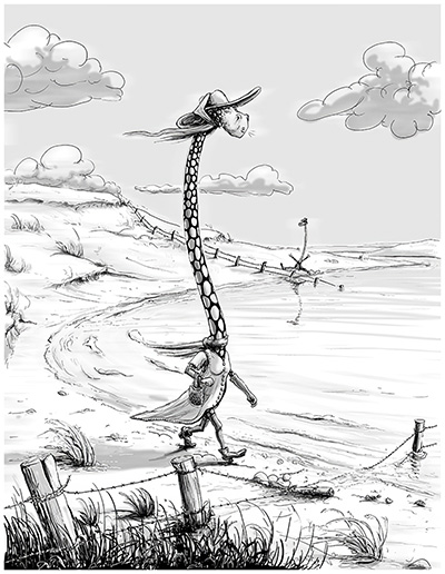 Lonely Tschad giraffe